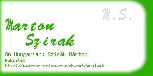 marton szirak business card